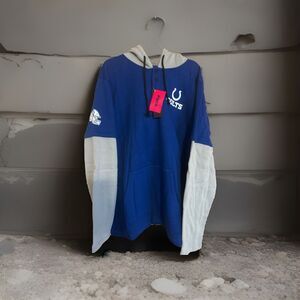 Indianapolis Colt FOCO Men's Size XXXL Standard Drop Tail Striped TOP with Hood